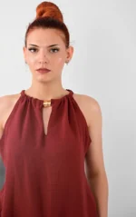 Γυναικείο Σετ Αμάνικη Μπλούζα και Παντελόνι με Δέσιμο | Benissimo - Image 14